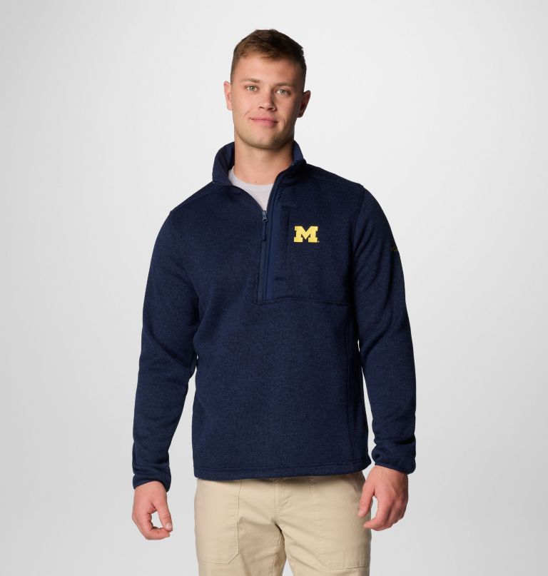Ανδρικό collegiate Πουλόβερ weather με Φλις και Μισό Φερμουάρ - michigan