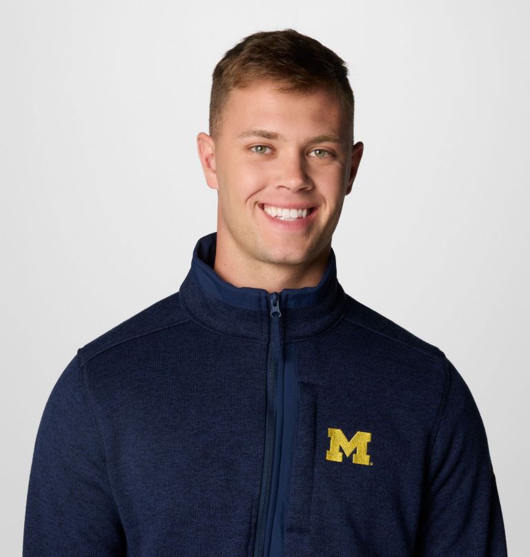 Ανδρικό collegiate Πουλόβερ weather με Φλις και Μισό Φερμουάρ - michigan